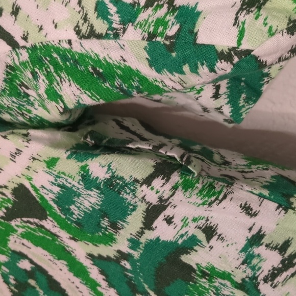 Zara linen blend lined printed oversized kimono Relaxed FitGreen Abstract Print - Picture 8 of 11